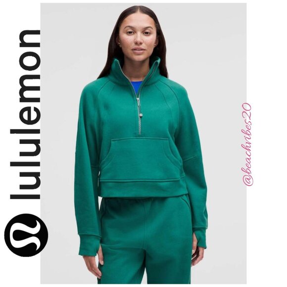 LULULEMON ATHLETICA Scuba Oversized Funnel-Neck Half Zip Teal Lagoon M/L NWT - Picture 2 of 6